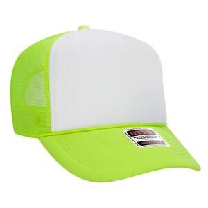 OTTO Premium Foam Trucker Hat Neon Green White Mesh Snapback Retro Western NEW